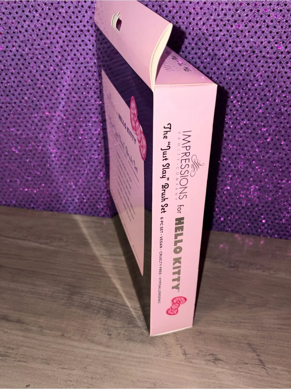 Hello Kitty “Just Slay” Makeup Brush Set Pink Black 6 Piece Vegan Brushes NWT